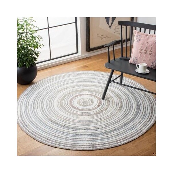 Safavieh 5 x 5 ft. Cape Cod Round Area Rug, Ivory & Pink - CAP235A-5R