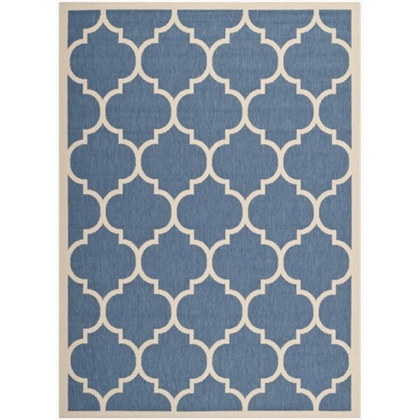 Safavieh 2 Ft. X 3 Ft. -7 In. Rectangle Indoor-Outdoor Courtyard- Blue And Beige- Machine Made Rug - CY6914-243-2