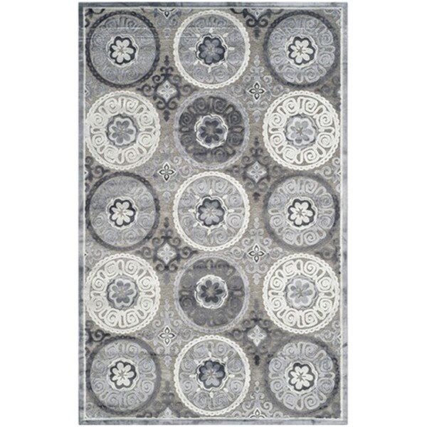 Safavieh Paradise Power Loomed Rectangle Rug- Light Grey - Dark Grey- 4 x 6 ft. - PAR645B-4