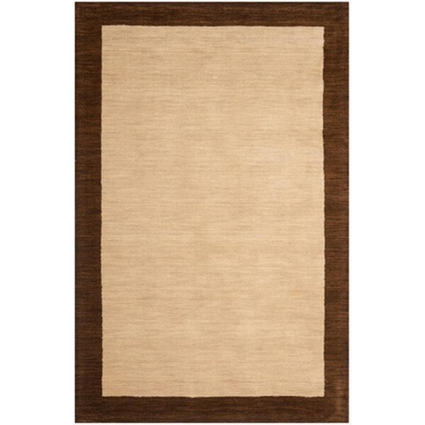 Safavieh 3 ft. x 5 ft. Small Rectangle- Shag Himalaya Beige And Dark Brown Hand Loomed Rug - HIM585A-3