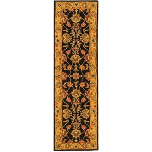 Safavieh 2 ft. - 3 in. x 8 ft. Runner- Traditional Heritage Charcoal And Gold Hand Tufted Rug - HG343E-28