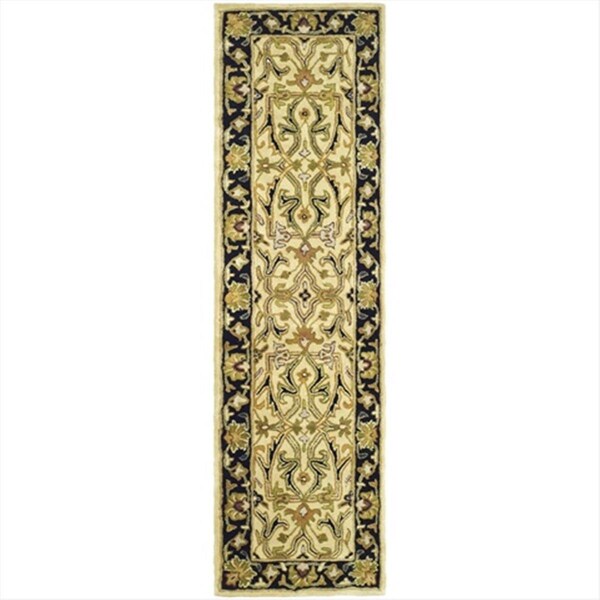 Safavieh 2 ft. - 3 in. x 8 ft. Runner- Traditional Heritage Ivory And Black Hand Tufted Rug - HG644C-28