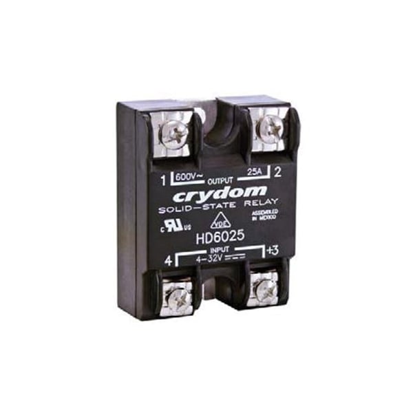 Relevadores de estado sólido Crydom - Montaje industrial Pm Ip00 SSR, 660Va con 125A, entrada de CC, Serie Rn - HD60125-10.