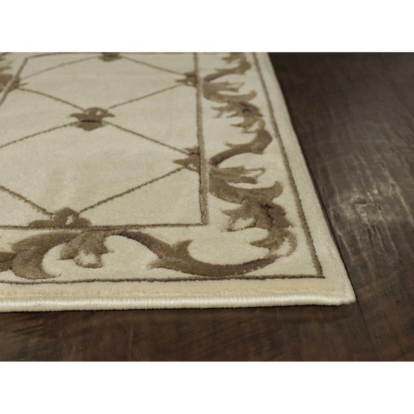 Homeroots 2 ft. 3 in. x 3 ft. 3 in. Polypropylene Ivory Area Rug - 353285