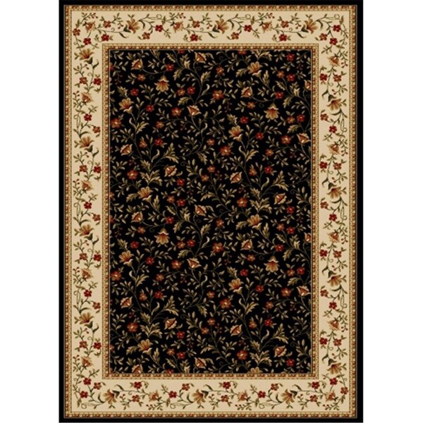 Auric Como Rectangular Black Traditional Italy Area Rug- - 7 ft. 9 in. W x 11 ft. H - AU3179916