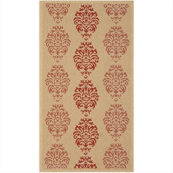 Safavieh 2 Ft. -7 In. X 5 Ft. Small Rectangle Indoor-Outdoor Courtyard- Beige And Red- Machine Made Rug - CY2720-3701-3