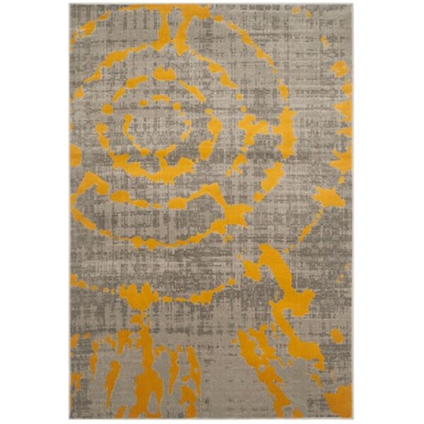 Safavieh Porcello Power Loomed Square Rug- Light Grey - Yellow- 6 Ft. 7 In. X 6 Ft. 7 In. - PRL7735C-7SQ