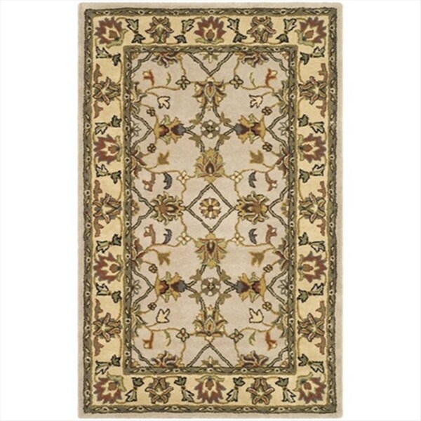 Safavieh 3 x 5 ft. Small Rectangle- Traditional Heritage Ivory And Light Gold Hand Tufted Rug - HG452A-3