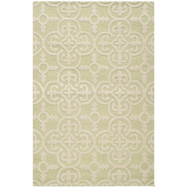 Safavieh Cambridge Hand Tufted Accent Rug- Light Green - Ivory- 2 x 3 ft. - CAM133B-2