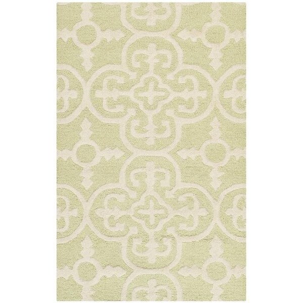 Safavieh Cambridge Hand Tufted Accent Rug- Light Green - Ivory- 2 x 3 ft. - CAM133B-2