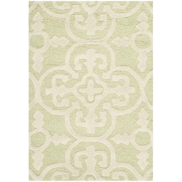 Safavieh Cambridge Hand Tufted Accent Rug- Light Green - Ivory- 2 x 3 ft. - CAM133B-2