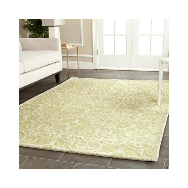 Safavieh Cambridge Hand Tufted Accent Rug- Light Green - Ivory- 2 x 3 ft. - CAM133B-2