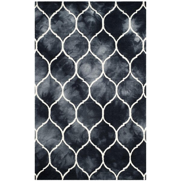 Safavieh 3 x 5 ft. Small Rectangle Dip Dye Hand Tufted RugGraphite & Ivory - DDY685J-3