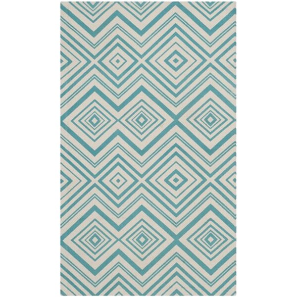 Safavieh Cedar Brook Hand Loomed Small Rectangle Rug- Ivory - Light Teal- 3 X 5 Ft. - CDR142A-3