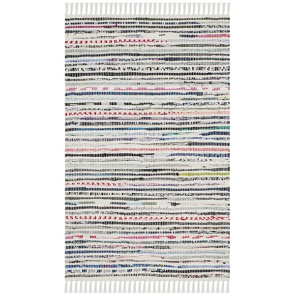 Safavieh Rag Rug Hand Woven Rectangle Rug- Ivory - Multi- 4 X 6 Ft. - RAR125B-4