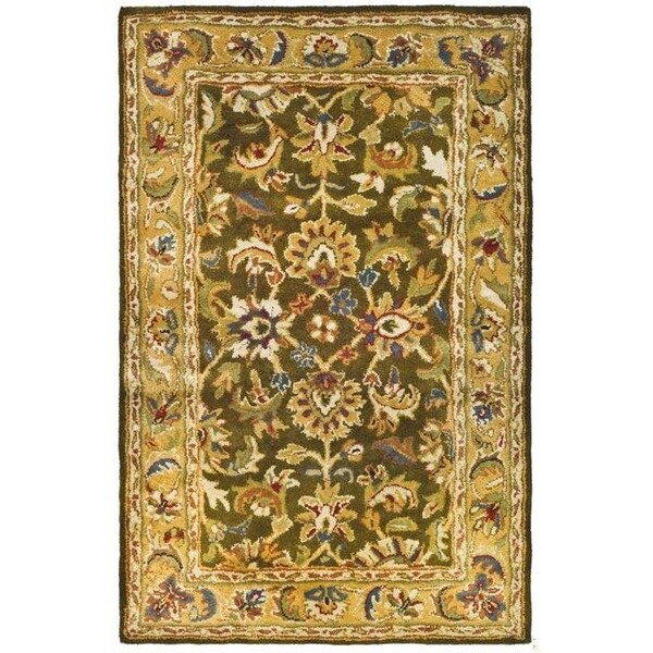 Safavieh 7 Ft. - 6 In. x 9 Ft. - 6 In. Large Rectangle- Traditional Classic Olive And Camel Hand Tufted Rug - CL758M-8