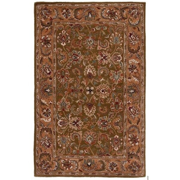 Safavieh 7 Ft. - 6 In. x 9 Ft. - 6 In. Large Rectangle- Traditional Classic Olive And Camel Hand Tufted Rug - CL758M-8