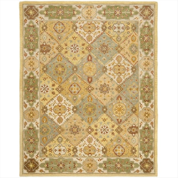 Safavieh 7 ft. - 6 in. x 9 ft. - 6 in. Large Rectangle- Traditional Heritage Multi And Ivory Hand Tufted Rug - HG512C-8