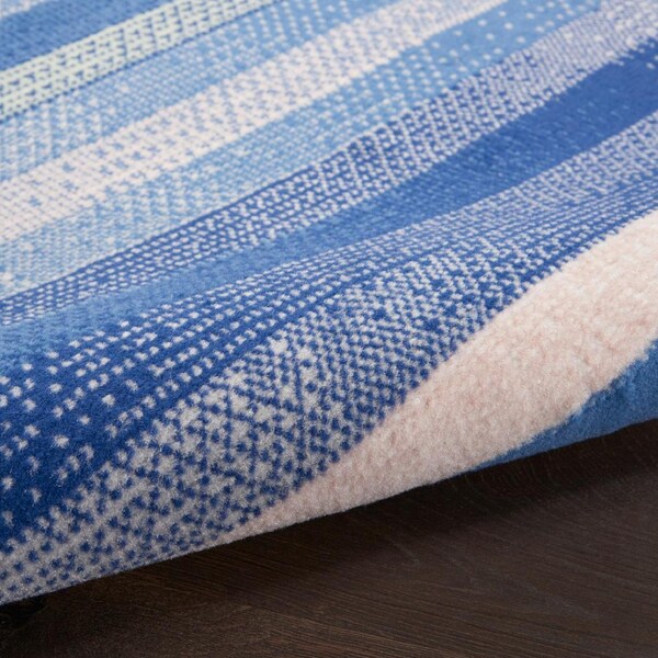 Homeroots 4 x 6 ft. Blue & Ivory Halftone Stripe Area Rug - 385874