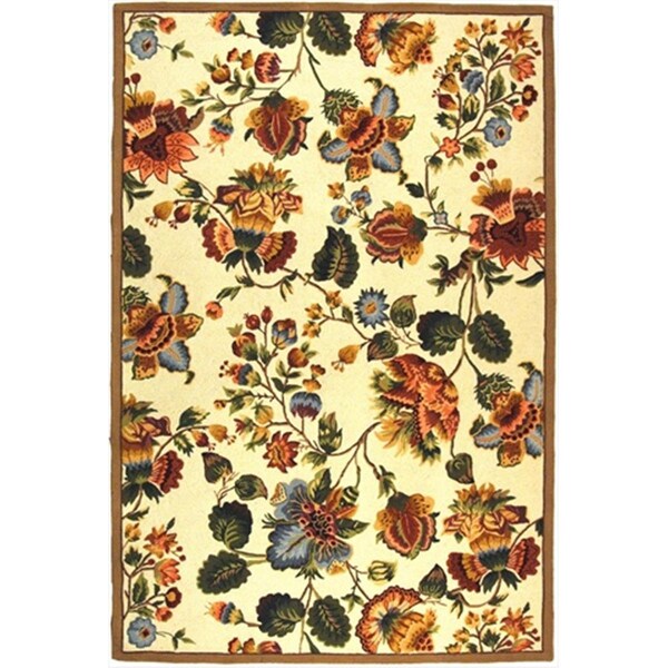 Safavieh 2 ft. - 6 in. x 8 ft. Runner- Country and Floral Chelsea Ivory Hand Hooked Rug - HK331A-28