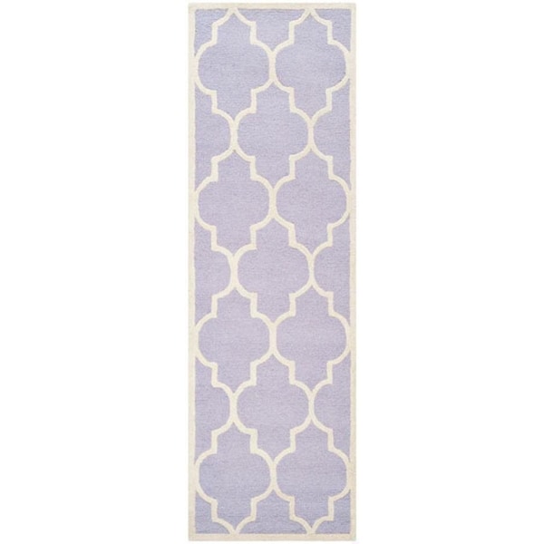 Safavieh Cambridge Hand Tufted Runner Rug, Lavander and Ivory - 2 ft.-6 in. x 8 ft. - CAM134C-28