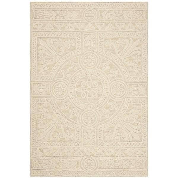 Safavieh Blossom Hand Tufted Large Rectangle RugLight Grey & Ivory 8 x 10 ft. - BLM109F-8