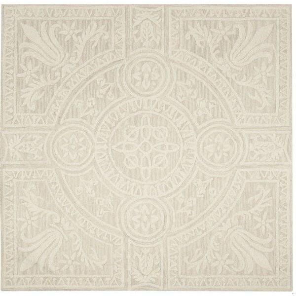 Safavieh Blossom Hand Tufted Large Rectangle RugLight Grey & Ivory 8 x 10 ft. - BLM109F-8