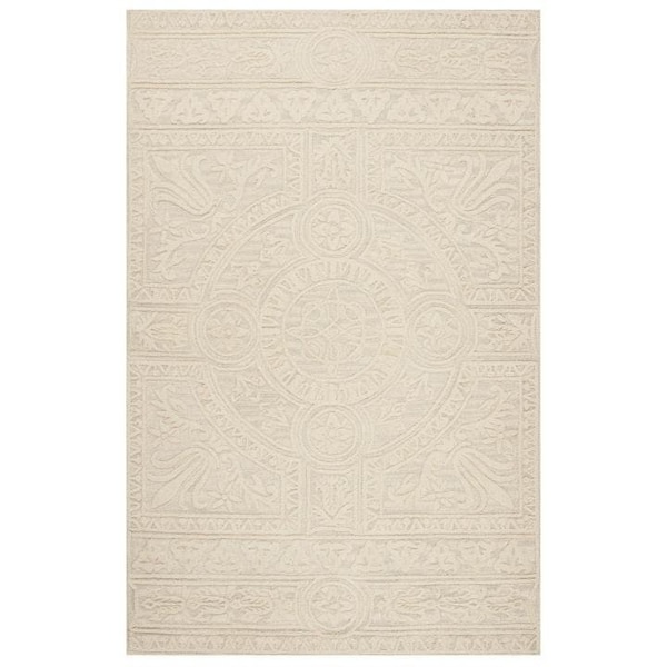 Safavieh Blossom Hand Tufted Large Rectangle RugLight Grey & Ivory 8 x 10 ft. - BLM109F-8