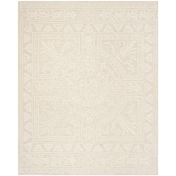 Safavieh Blossom Hand Tufted Large Rectangle RugLight Grey & Ivory 8 x 10 ft. - BLM109F-8