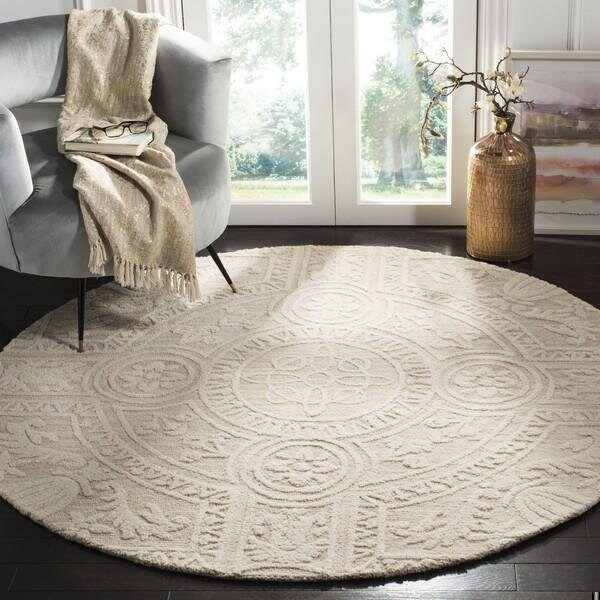 Safavieh Blossom Hand Tufted Large Rectangle RugLight Grey & Ivory 8 x 10 ft. - BLM109F-8