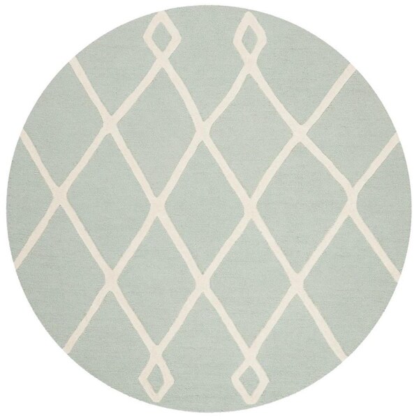 Safavieh Kids Hand Tufted Round Rug, Mint & Ivory - 5 x 5 ft. - SFK906M-5R