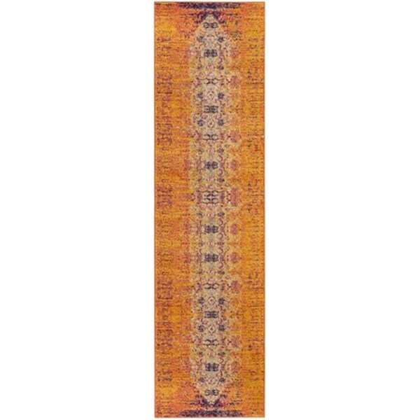 Safavieh Monaco Power Loomed Rectangle Rug- Orange - Multi- 2 ft. 2 in. x 8 ft. - MNC209H-28