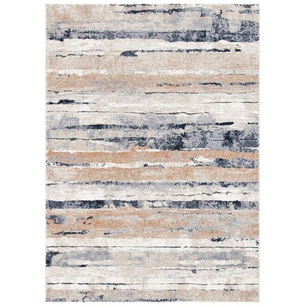 Safavieh 6 ft. 7 in. x 6 ft. 7 in. Coppertone Contemporary Square Power Loomed Area Rug Ivory & Navy - CPN351A-7SQ