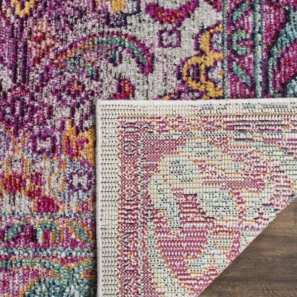 Safavieh Crystal Power Loomed Rectangle Area Rug, Light Blue and Fuchsia - 4 x 6 ft. - CRS506B-4