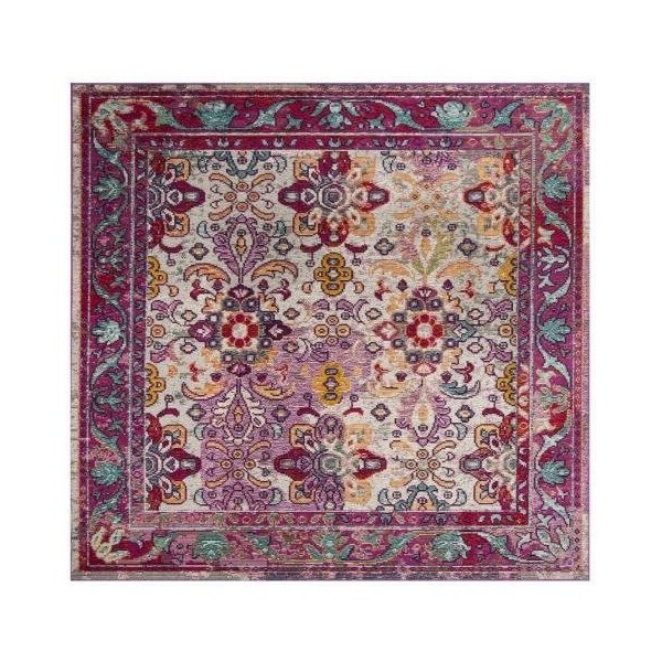Safavieh Crystal Power Loomed Rectangle Area Rug, Light Blue and Fuchsia - 4 x 6 ft. - CRS506B-4