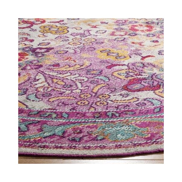 Safavieh Crystal Power Loomed Rectangle Area Rug, Light Blue and Fuchsia - 4 x 6 ft. - CRS506B-4