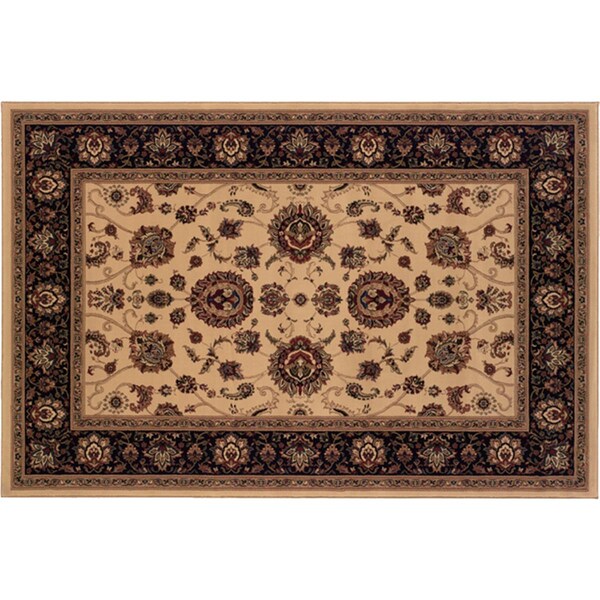 Sphinx By Oriental Weavers Area Rugs, Ariana 130/7 5X8 Rectangle - Ivory/ Black-Polypropylene - A130/7160235ST