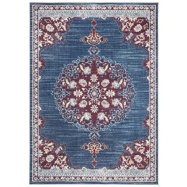 Safavieh 6 x 9 ft. Brentwood Power-Loomed Rectangle Rug Navy & Burgundy - BNT867P-6