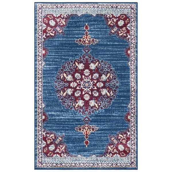 Safavieh 6 x 9 ft. Brentwood Power-Loomed Rectangle Rug Navy & Burgundy - BNT867P-6