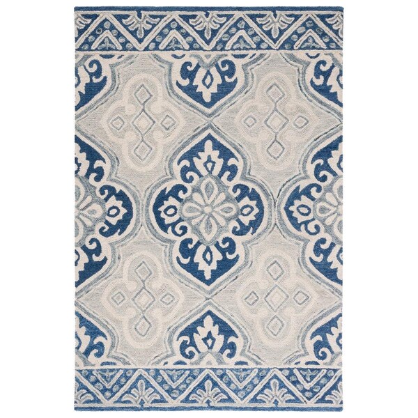 Safavieh 2 ft.-3 in. x 9 ft. Aspen Contemporary Hand Tufted Runner Rug Blue & Ivory - APN351M-29