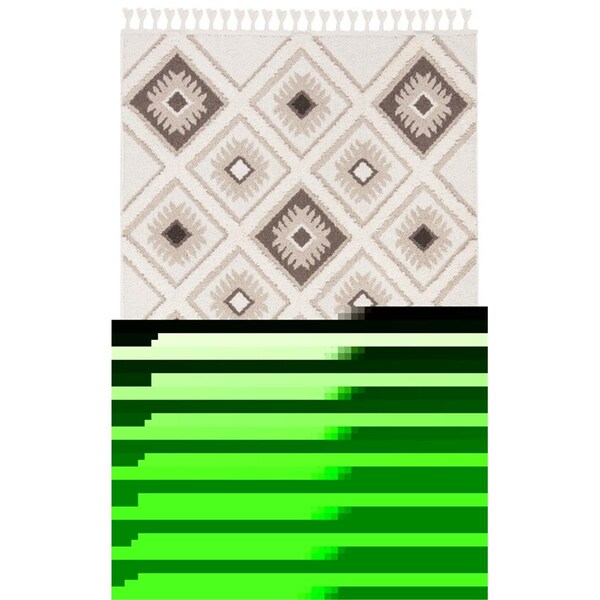 Safavieh 3 x 5 ft. Moroccan Tassel Shag Rectangle Area Rug, Ivory & Brown - MTS601A-3