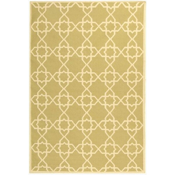 Safavieh 3 ft. x 5 ft. Small Rectangle Contemporary Dhurries Olive and Ivory Flatweave Rug - DHU548A-3