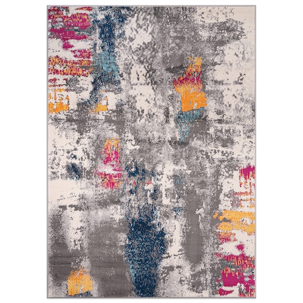 World Rug Gallery Cardiff Contemporary Abstract Area Rug 5' X 7' Multi - 4058MULTI5X7