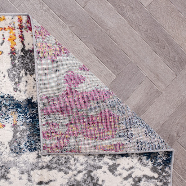 World Rug Gallery Cardiff Contemporary Abstract Area Rug 5' X 7' Multi - 4058MULTI5X7