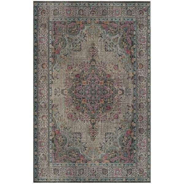 Safavieh Artisan Medium Rectangle Area RugGrey & Fuchsia 5 ft.-1 in. x 7 ft.-6 in. - ATN334T-5