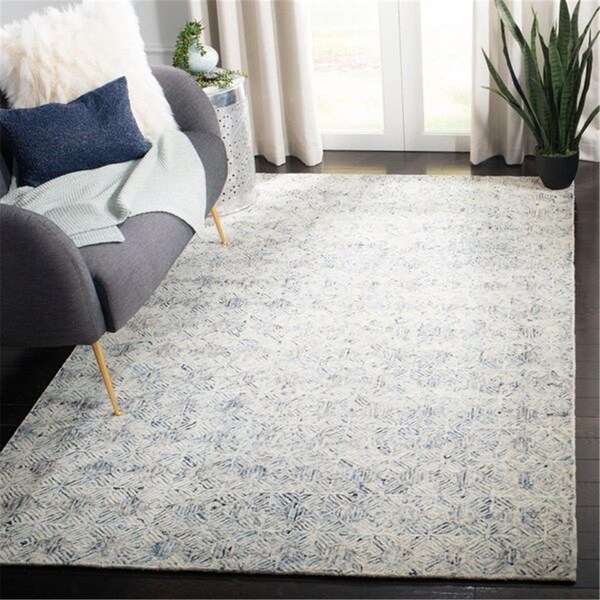 Safavieh Renaissance Contemporary Rectangle Hand-Tufted RugsBlue & Ivory 5 x 8 ft. - REN629A-5