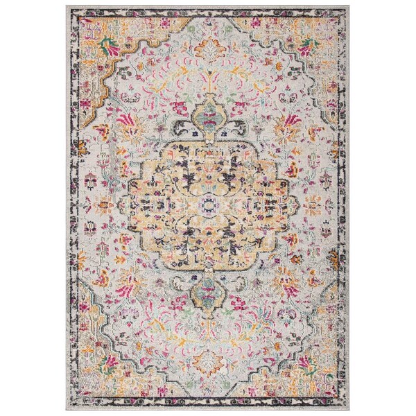 Safavieh Madison Power Loomed Rectangle Area RugGrey & Gold 6 x 9 ft. - MAD447G-6