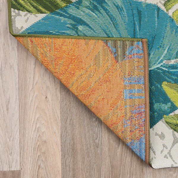 World Rug Gallery Contemporary Tropical Floral Indoor/Outdoor Area Rug 5'3'' x 7' Green - 433GREEN5X7
