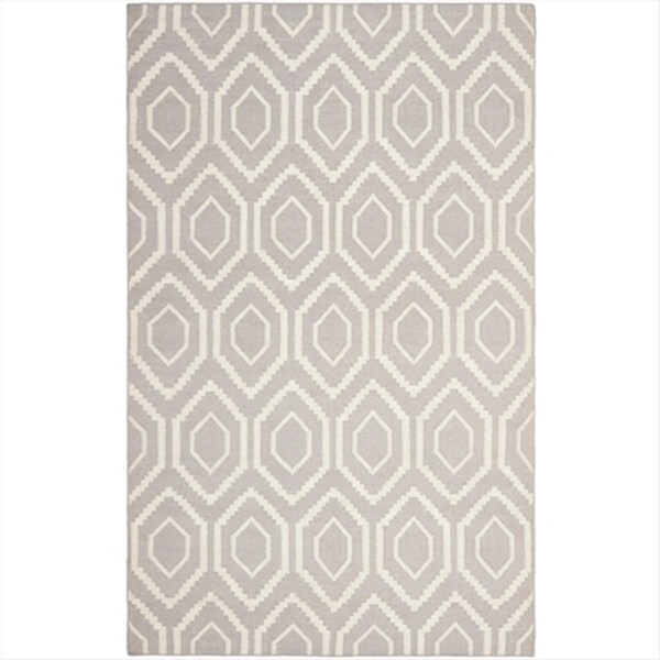 Safavieh 9 Ft. X 12 Ft. Large Rectangle Contemporary Dhurries- Grey And Ivory- Flatweave Rug - DHU556G-9