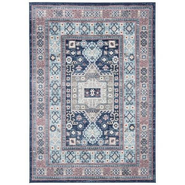 Safavieh 5 ft. 3 in. x 7 ft. 6 in. Kazak 100 Rectangle Rug Blue & Creme - KZK122B-5